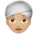 Woman Wearing Turban: Medium-light Skin Tone Emoji Copy Paste ― 👳🏼‍♀ - apple