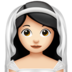 Woman With Veil: Light Skin Tone Emoji Copy Paste ― 👰🏻‍♀ - apple