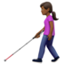 Woman With White Cane: Medium-dark Skin Tone Emoji Copy Paste ― 👩🏾‍🦯 - apple