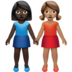 Women Holding Hands: Dark Skin Tone, Medium Skin Tone Emoji Copy Paste ― 👩🏿‍🤝‍👩🏽 - apple