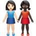 Women Holding Hands: Light Skin Tone, Dark Skin Tone Emoji Copy Paste ― 👩🏻‍🤝‍👩🏿 - apple