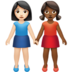 Women Holding Hands: Light Skin Tone, Medium-dark Skin Tone Emoji Copy Paste ― 👩🏻‍🤝‍👩🏾 - apple