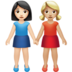 Women Holding Hands: Light Skin Tone, Medium-light Skin Tone Emoji Copy Paste ― 👩🏻‍🤝‍👩🏼 - apple
