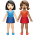 Women Holding Hands: Light Skin Tone, Medium Skin Tone Emoji Copy Paste ― 👩🏻‍🤝‍👩🏽 - apple