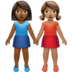 Women Holding Hands: Medium-dark Skin Tone, Medium Skin Tone Emoji Copy Paste ― 👩🏾‍🤝‍👩🏽 - apple