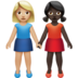 Women Holding Hands: Medium-light Skin Tone, Dark Skin Tone Emoji Copy Paste ― 👩🏼‍🤝‍👩🏿 - apple