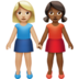 Women Holding Hands: Medium-light Skin Tone, Medium-dark Skin Tone Emoji Copy Paste ― 👩🏼‍🤝‍👩🏾 - apple