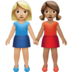 Women Holding Hands: Medium-light Skin Tone, Medium Skin Tone Emoji Copy Paste ― 👩🏼‍🤝‍👩🏽 - apple