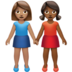 Women Holding Hands: Medium Skin Tone, Medium-dark Skin Tone Emoji Copy Paste ― 👩🏽‍🤝‍👩🏾 - apple