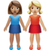 Women Holding Hands: Medium Skin Tone, Medium-light Skin Tone Emoji Copy Paste ― 👩🏽‍🤝‍👩🏼 - apple