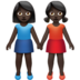 Women Holding Hands: Dark Skin Tone Emoji Copy Paste ― 👭🏿 - apple