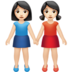 Women Holding Hands: Light Skin Tone Emoji Copy Paste ― 👭🏻 - apple