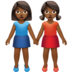 Women Holding Hands: Medium-dark Skin Tone Emoji Copy Paste ― 👭🏾 - apple