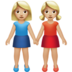 Women Holding Hands: Medium-light Skin Tone Emoji Copy Paste ― 👭🏼 - apple