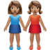 Women Holding Hands: Medium Skin Tone Emoji Copy Paste ― 👭🏽 - apple