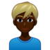 Man: Dark Skin Tone, Blond Hair Emoji Copy Paste ― 👱🏿‍♂ - emojidex
