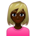 Woman: Dark Skin Tone, Blond Hair Emoji Copy Paste ― 👱🏿‍♀ - emojidex