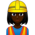 Woman Construction Worker: Dark Skin Tone Emoji Copy Paste ― 👷🏿‍♀ - emojidex