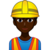 Man Construction Worker: Dark Skin Tone Emoji Copy Paste ― 👷🏿‍♂ - emojidex