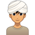 Man Wearing Turban: Medium Skin Tone Emoji Copy Paste ― 👳🏽‍♂ - emojidex