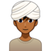 Man Wearing Turban: Medium-dark Skin Tone Emoji Copy Paste ― 👳🏾‍♂ - emojidex