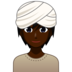 Person Wearing Turban: Dark Skin Tone Emoji Copy Paste ― 👳🏿 - emojidex