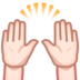 Raising Hands: Light Skin Tone Emoji Copy Paste ― 🙌🏻 - emojidex