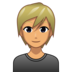 Person: Medium Skin Tone, Blond Hair Emoji Copy Paste ― 👱🏽 - emojidex