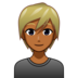 Person: Medium-dark Skin Tone, Blond Hair Emoji Copy Paste ― 👱🏾 - emojidex