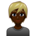 Person: Dark Skin Tone, Blond Hair Emoji Copy Paste ― 👱🏿 - emojidex
