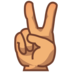 Victory Hand: Medium Skin Tone Emoji Copy Paste ― ✌🏽 - emojidex