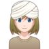 Woman Wearing Turban: Light Skin Tone Emoji Copy Paste ― 👳🏻‍♀ - emojidex