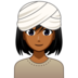 Woman Wearing Turban: Medium-dark Skin Tone Emoji Copy Paste ― 👳🏾‍♀ - emojidex