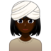 Woman Wearing Turban: Dark Skin Tone Emoji Copy Paste ― 👳🏿‍♀ - emojidex