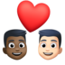 Couple With Heart: Man, Man, Dark Skin Tone, Light Skin Tone Emoji Copy Paste ― 👨🏿‍❤️‍👨🏻 - facebook