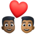 Couple With Heart: Man, Man, Dark Skin Tone, Medium-dark Skin Tone Emoji Copy Paste ― 👨🏿‍❤️‍👨🏾 - facebook