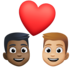 Couple With Heart: Man, Man, Dark Skin Tone, Medium-light Skin Tone Emoji Copy Paste ― 👨🏿‍❤️‍👨🏼 - facebook