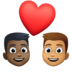 Couple With Heart: Man, Man, Dark Skin Tone, Medium Skin Tone Emoji Copy Paste ― 👨🏿‍❤️‍👨🏽 - facebook
