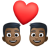 Couple With Heart: Man, Man, Dark Skin Tone Emoji Copy Paste ― 👨🏿‍❤️‍👨🏿 - facebook