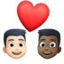 Couple With Heart: Man, Man, Light Skin Tone, Dark Skin Tone Emoji Copy Paste ― 👨🏻‍❤️‍👨🏿 - facebook