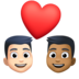 Couple With Heart: Man, Man, Light Skin Tone, Medium-dark Skin Tone Emoji Copy Paste ― 👨🏻‍❤️‍👨🏾 - facebook
