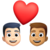 Couple With Heart: Man, Man, Light Skin Tone, Medium Skin Tone Emoji Copy Paste ― 👨🏻‍❤️‍👨🏽 - facebook