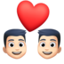 Couple With Heart: Man, Man, Light Skin Tone Emoji Copy Paste ― 👨🏻‍❤️‍👨🏻 - facebook