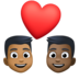 Couple With Heart: Man, Man, Medium-dark Skin Tone, Dark Skin Tone Emoji Copy Paste ― 👨🏾‍❤️‍👨🏿 - facebook