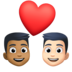 Couple With Heart: Man, Man, Medium-dark Skin Tone, Light Skin Tone Emoji Copy Paste ― 👨🏾‍❤️‍👨🏻 - facebook