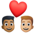 Couple With Heart: Man, Man, Medium-dark Skin Tone, Medium-light Skin Tone Emoji Copy Paste ― 👨🏾‍❤️‍👨🏼 - facebook