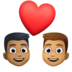 Couple With Heart: Man, Man, Medium-dark Skin Tone, Medium Skin Tone Emoji Copy Paste ― 👨🏾‍❤️‍👨🏽 - facebook