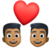 Couple With Heart: Man, Man, Medium-dark Skin Tone Emoji Copy Paste ― 👨🏾‍❤️‍👨🏾 - facebook