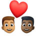 Couple With Heart: Man, Man, Medium Skin Tone, Dark Skin Tone Emoji Copy Paste ― 👨🏽‍❤️‍👨🏿 - facebook