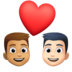 Couple With Heart: Man, Man, Medium Skin Tone, Light Skin Tone Emoji Copy Paste ― 👨🏽‍❤️‍👨🏻 - facebook